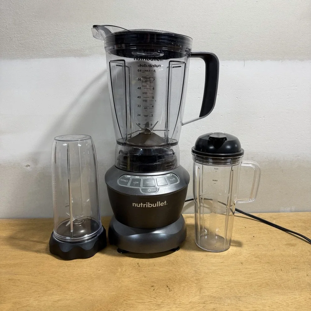 Nutribullet Blender 64 Oz Model NBC-12A Gray 1200 Watt Tested NBC-12A NBF70500P